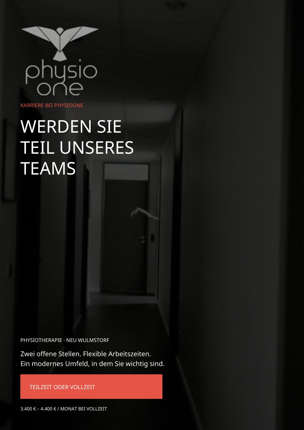 Stellenanzeige PhysioOne, Seite 1
